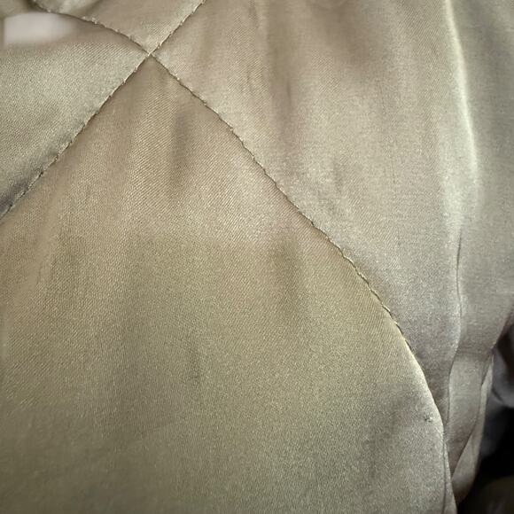 Zara Women Satin Green Quilted Bomber Jacket Size XS - Picture 6 of 9